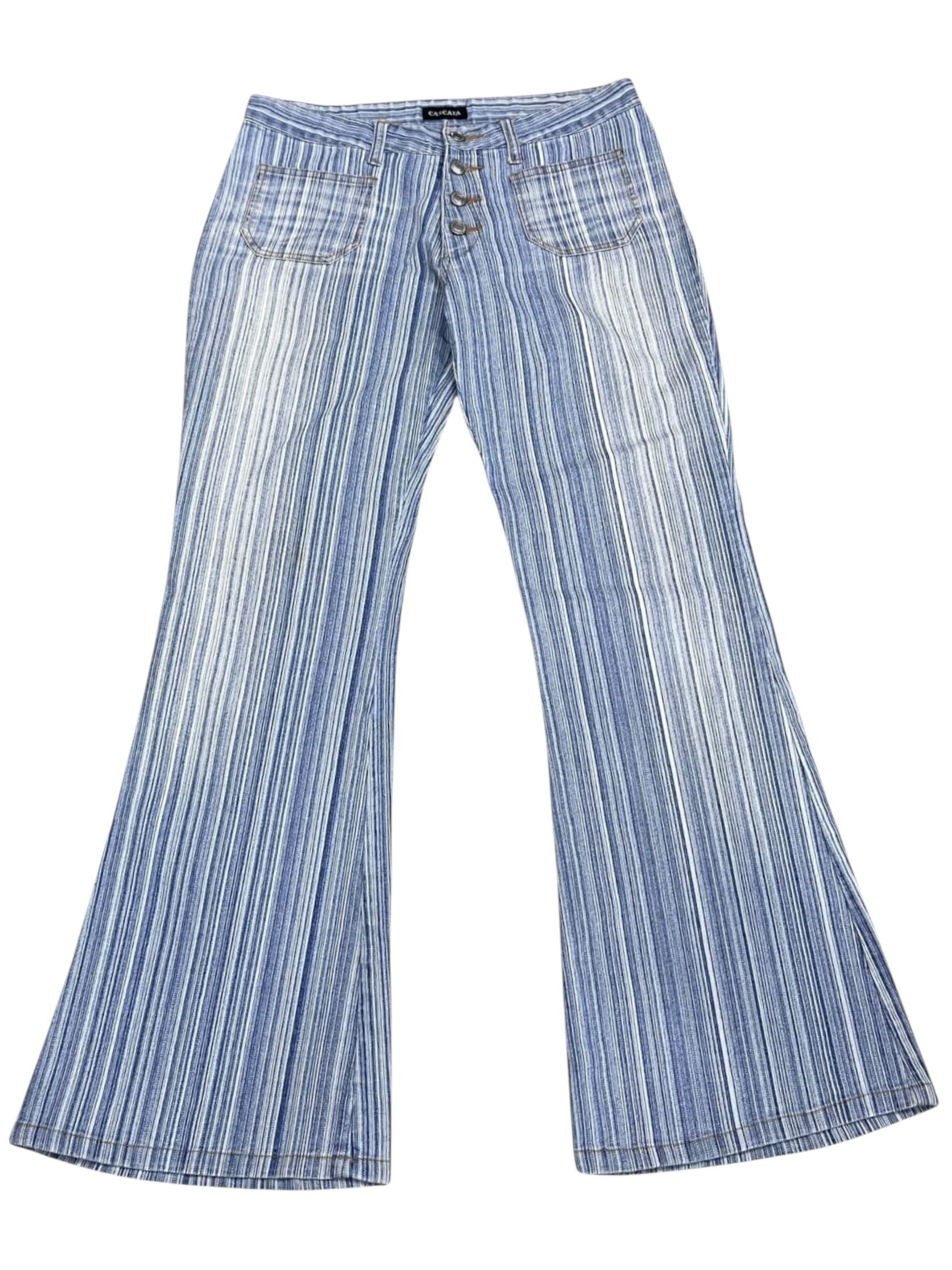Japanese Brand 🔥SICK FLARE 90’s CASCATA Pinstripes Stretch Denim Bush Jean Size US 30 / EU 46 - 3 Thumbnail