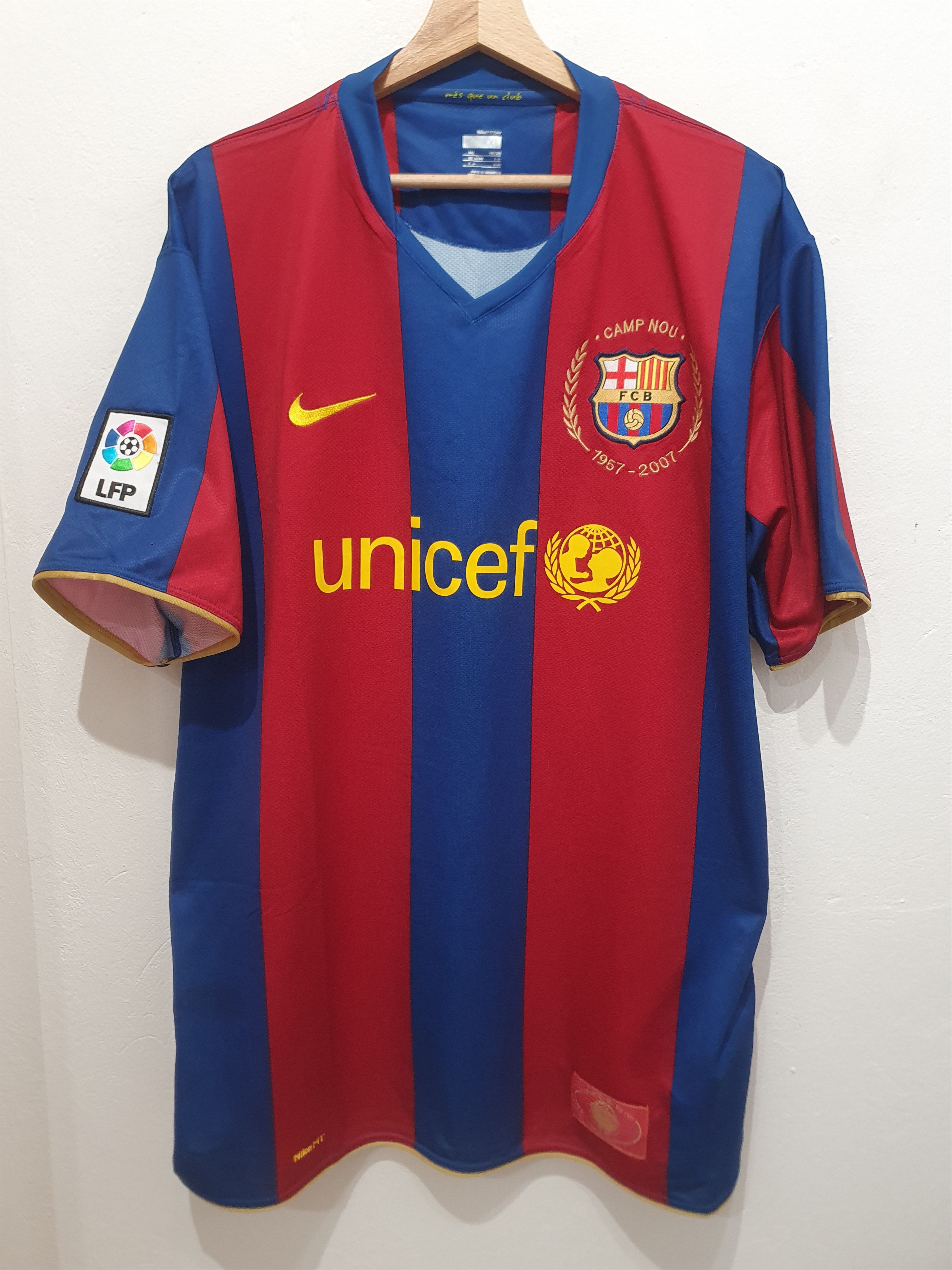 image of F C Barcelona x Jersey Fc Barcelona 2007 2008 Nike Size 2Xl Shirt Jersey in Blue/Red, Men's