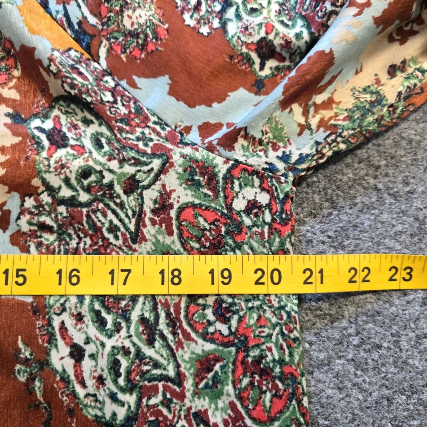 Vintage Everleigh Top Womens S Brown Size Blue Paisley Floral Satin Peasant Casual Size S / US 4 / IT 40 - 5 Thumbnail