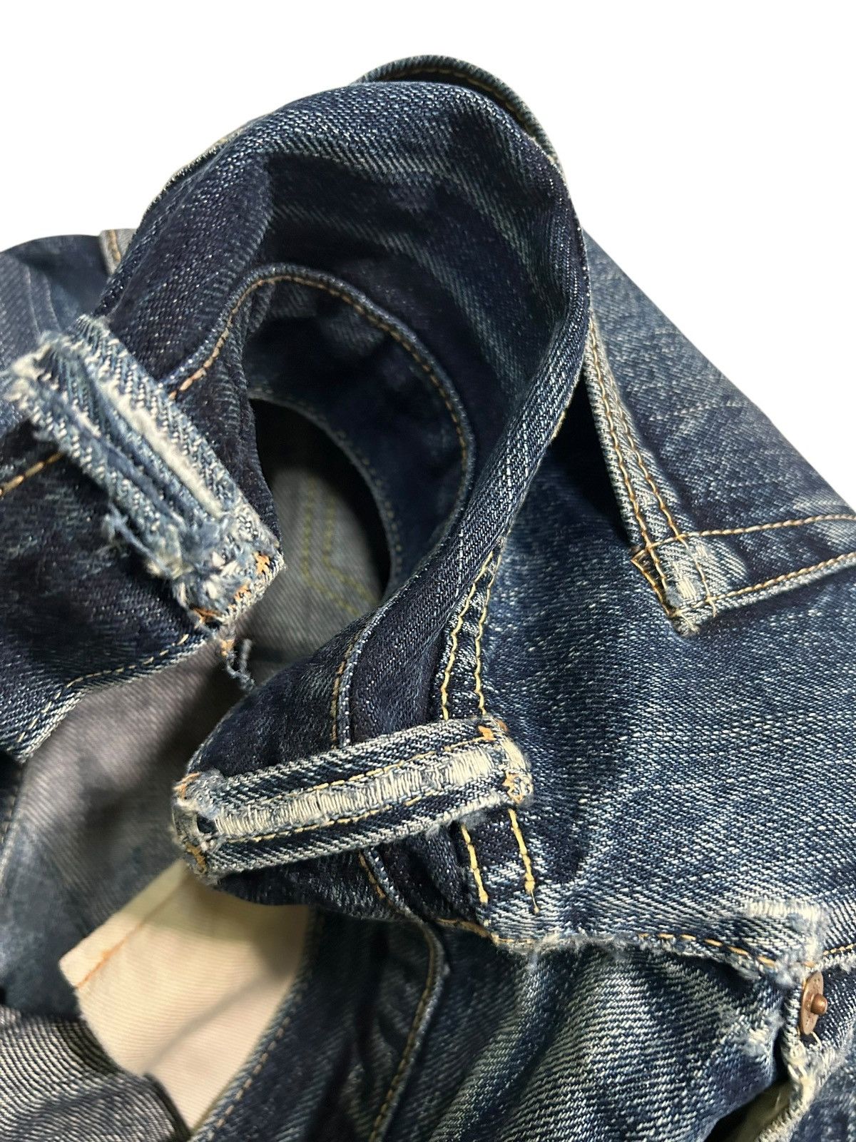 Japanese Brand × Kapital × Vintage R.J.B JAPAN SELVEDGE DISTRESSED DENIM ☠️🎌🎌 Size US 34 / EU 50 - 16 Thumbnail