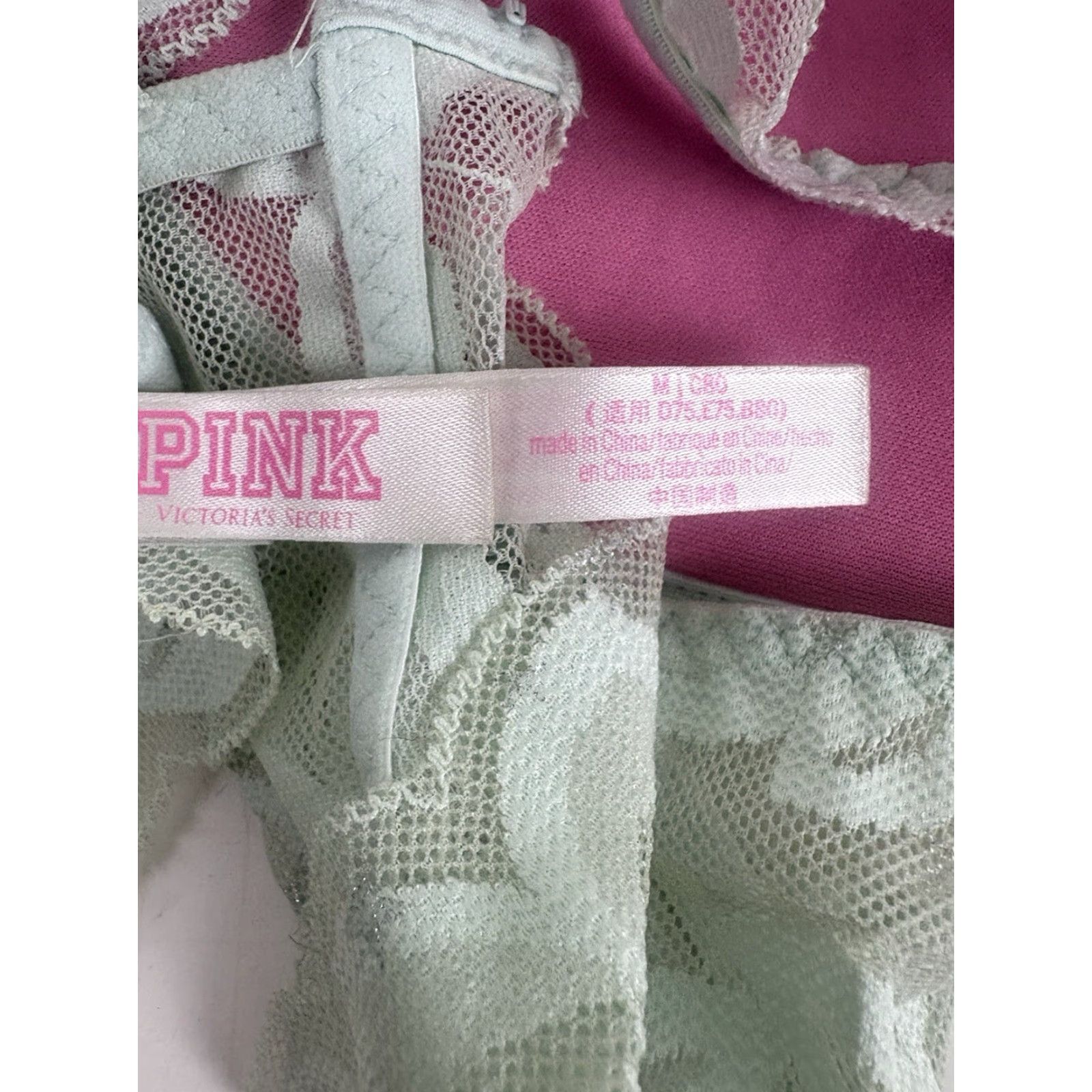 Victoria's Secret Pink Victoria's Secret Mint Green Lace Covered Push Up Bra Womens Size 34C Size ONE SIZE - 4 Thumbnail