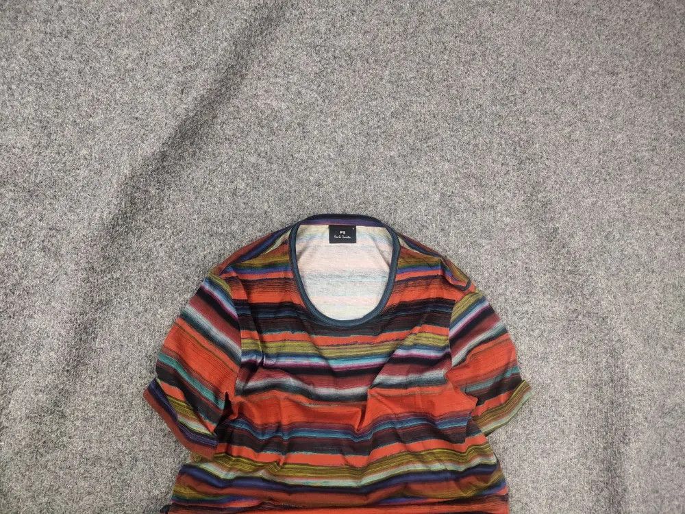 Paul Smith Painted Stripe bright cotton T-shirt 19 Dark Rust