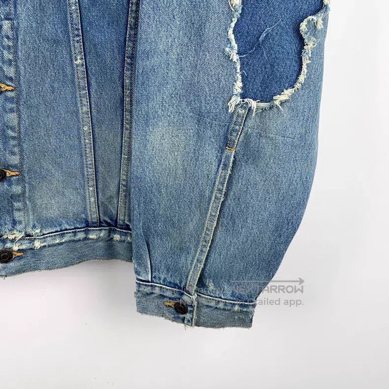 Balenciaga Balenciaga Blue collar destruction style denim jacket Size US L / EU 52-54 / 3 - 4 Thumbnail