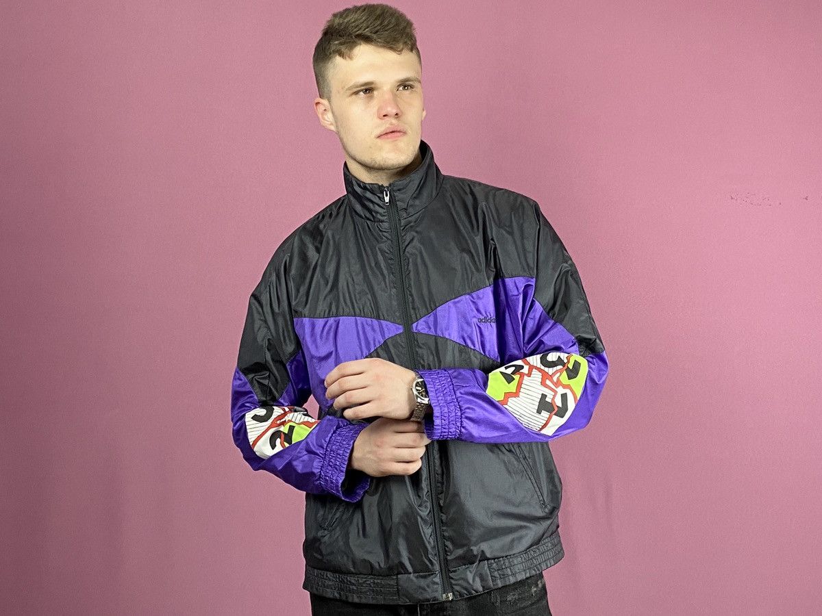 Adidas × Vintage 90s Adidas Vintage Men's Windbreaker Jacket - L Size US L / EU 52-54 / 3 - 4 Thumbnail