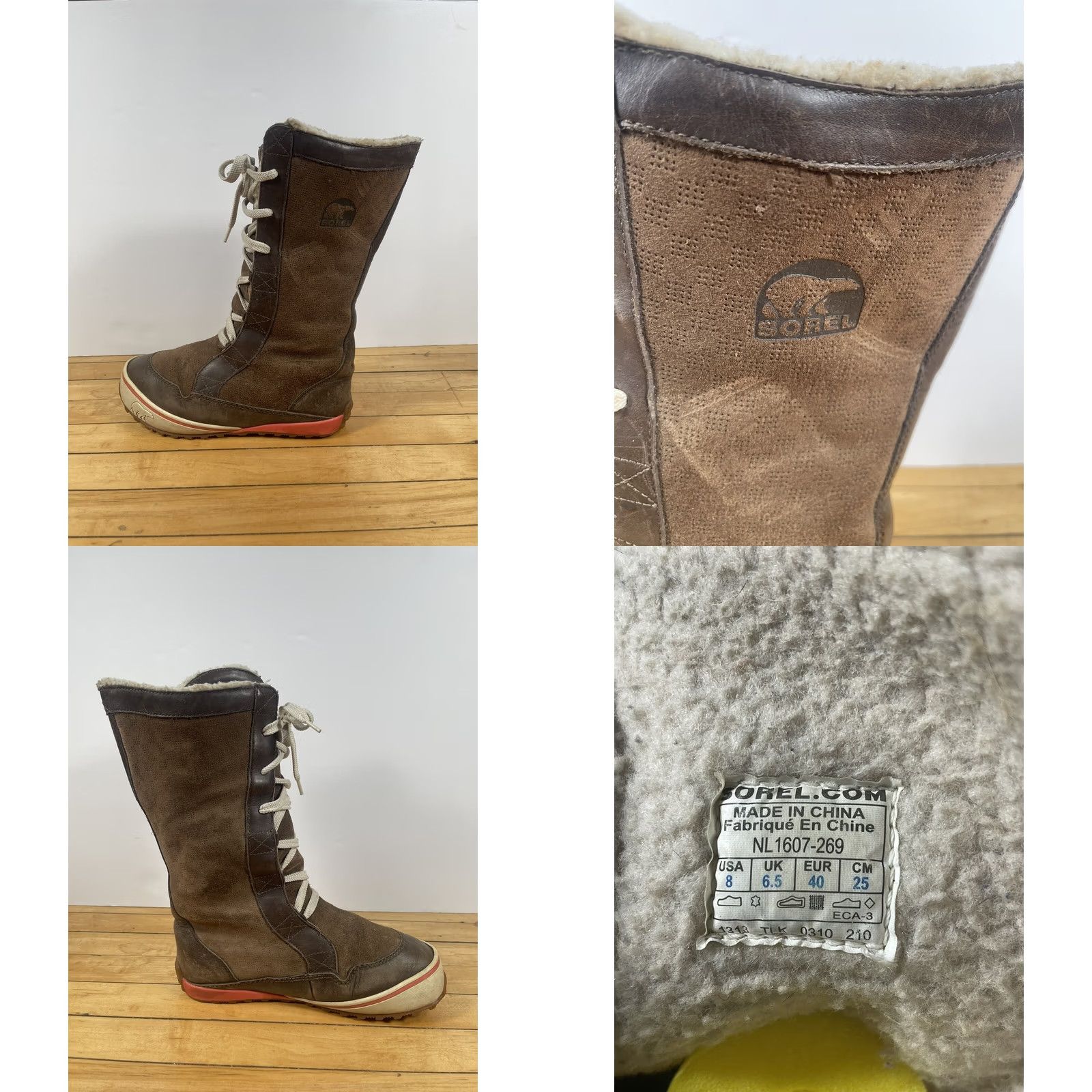 SOREL SOREL 1607-269 Boots Women’s Brown Leather Knee High Snow Winter Lace Up Size 8 Shoes Size US 7 / IT 37 - 8 Thumbnail