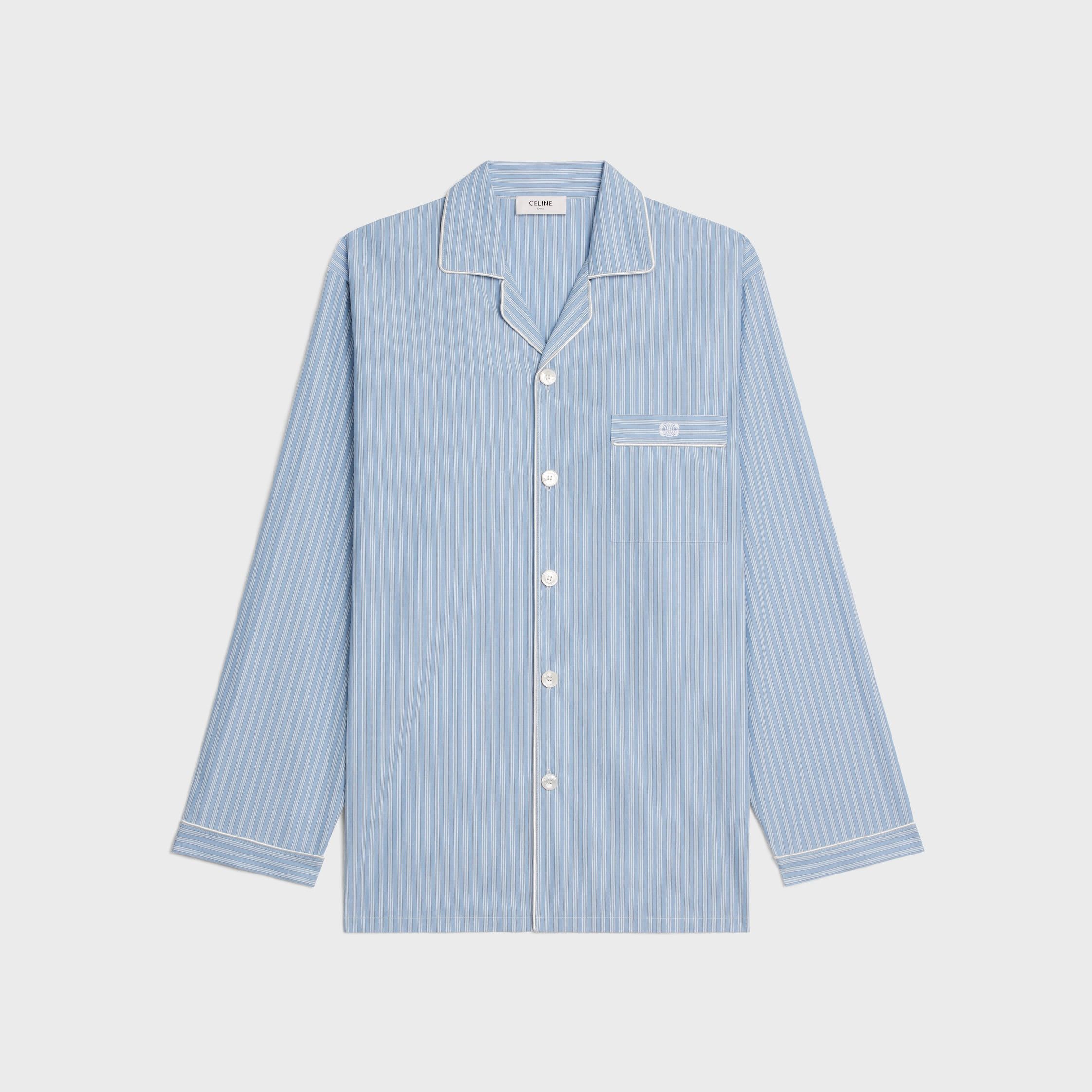 Celine PAJAMA SHIRT IN STRIPED COTTON blue/white Size US XXL / EU 58 / 5 - 1 Thumbnail