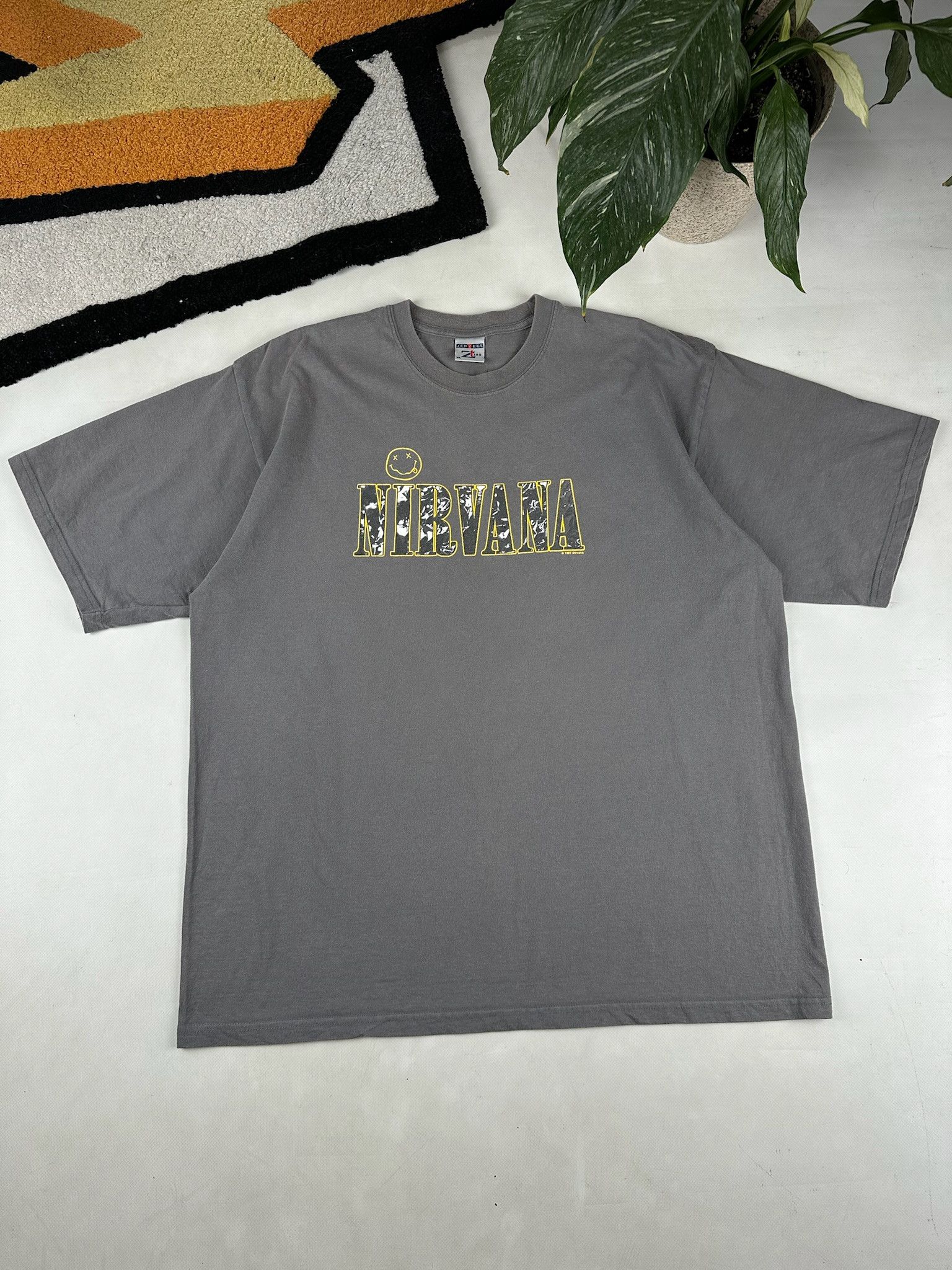 Vintage nirvana t shirt band 1997 smiley face