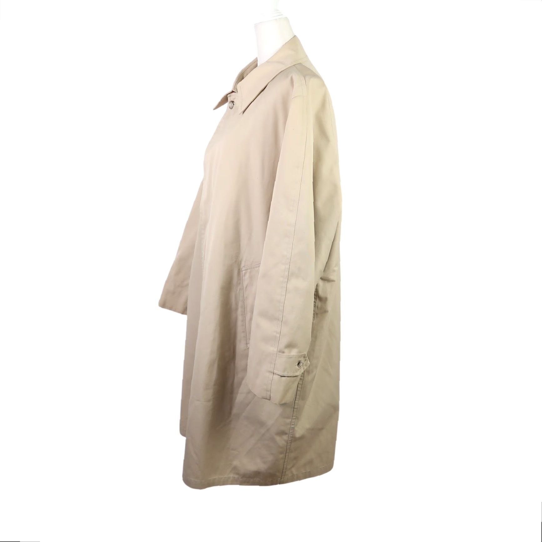London Fog VINTAGE London Fog Trench Coat Mens 44 Regular Khaki Tan Mid-Length Button Front Faux Fur Lining Pockets Size US S / EU 44-46 / 1 - 3 Thumbnail