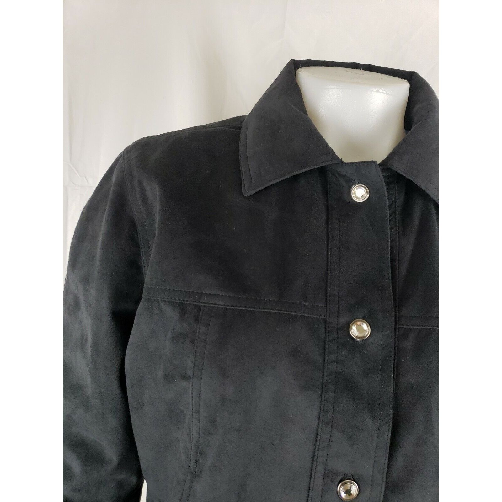 Other Faux Suede Rhinestone Western Jacket Womens M Black Trucker Size M / US 6-8 / IT 42-44 - 2 Thumbnail
