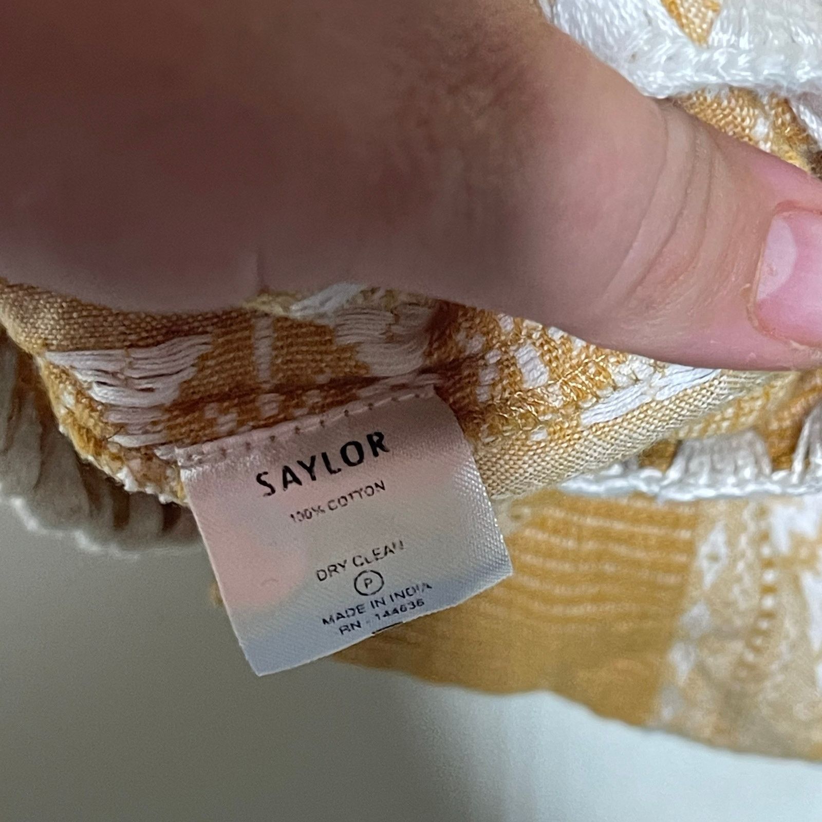 Saylor Saylor gold mustard embroidery blouse top sz L Size L / US 10 / IT 46 - 5 Thumbnail