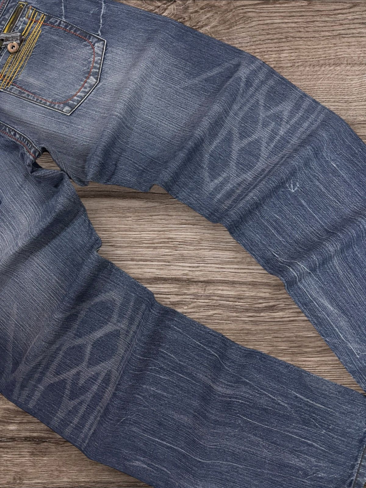 Edition Japan Y2K Japan Heavy Whisker Baggy Loose Jeans Size US 33 - 5 Thumbnail