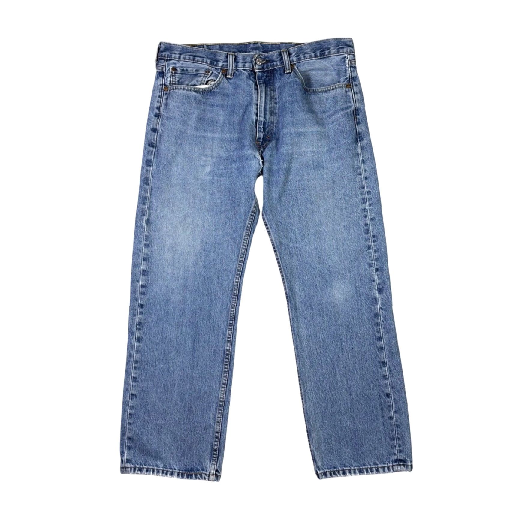 Denime VINTAGE Levi Strauss 505 Jeans Mens 34x28 Light Wash Denim Pants Straight Leg 5-Pocket Signature by Levi Strauss & Co. Mens Size US 34 / EU 50 - 2 Thumbnail