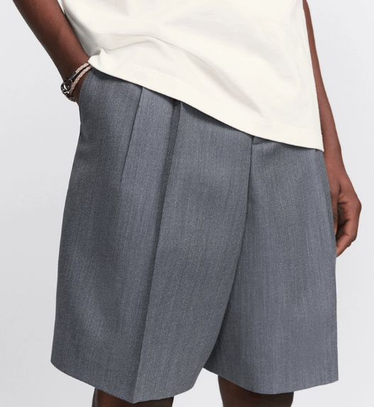 Dior o1w1db10525 493C15 Embroidered Wide-Leg Short in Gray Size US 32 / EU 48 - 6 Thumbnail