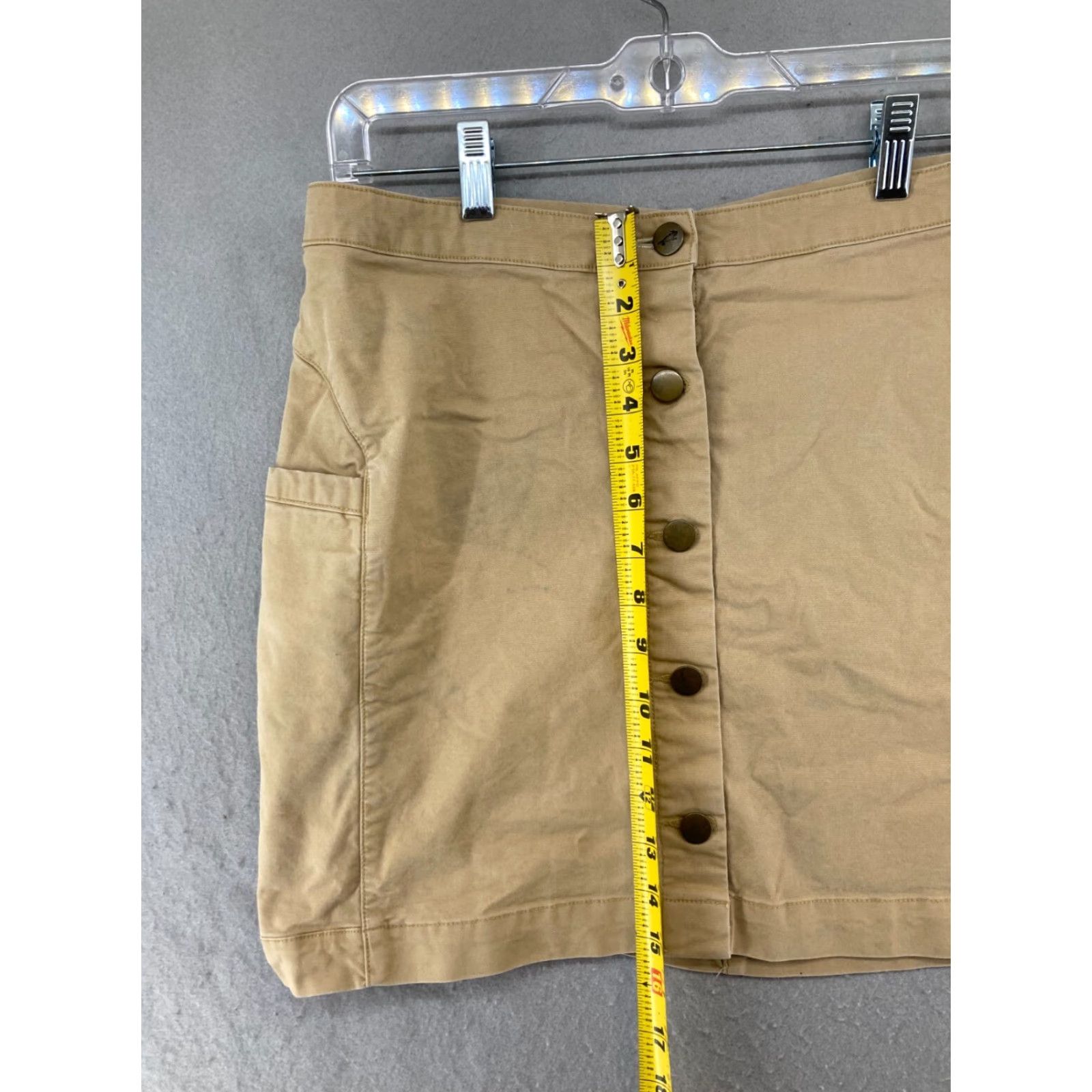 Toad&Co TOAD&CO WOMENS CARGO SKIRT Mini Beige Khaki Button Up Pockets Knit Cotton Short M Adult Womens Size 32" / US 10 / IT 46 - 4 Thumbnail
