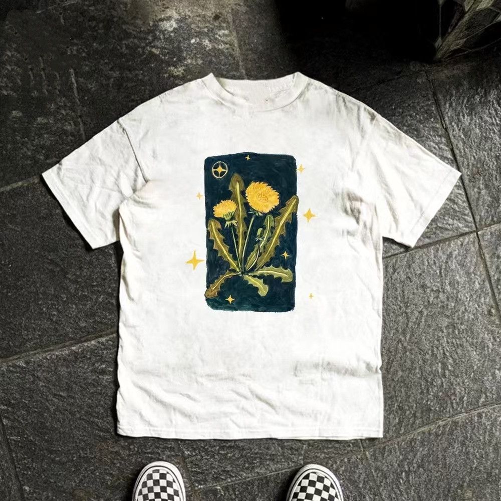 Vintage White casual retro floral print t-shirt Size US M / EU 48-50 / 2 - 1 Thumbnail