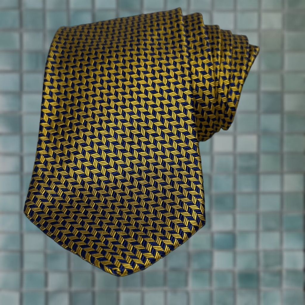 Brooks Brothers Brooks Brothers Makers Chevron Pure Silk Tie Woven in Italy Made USA necktie Blue Multicolor 58” W 4” Men One Size Silk Tie Size ONE SIZE - 1 Thumbnail