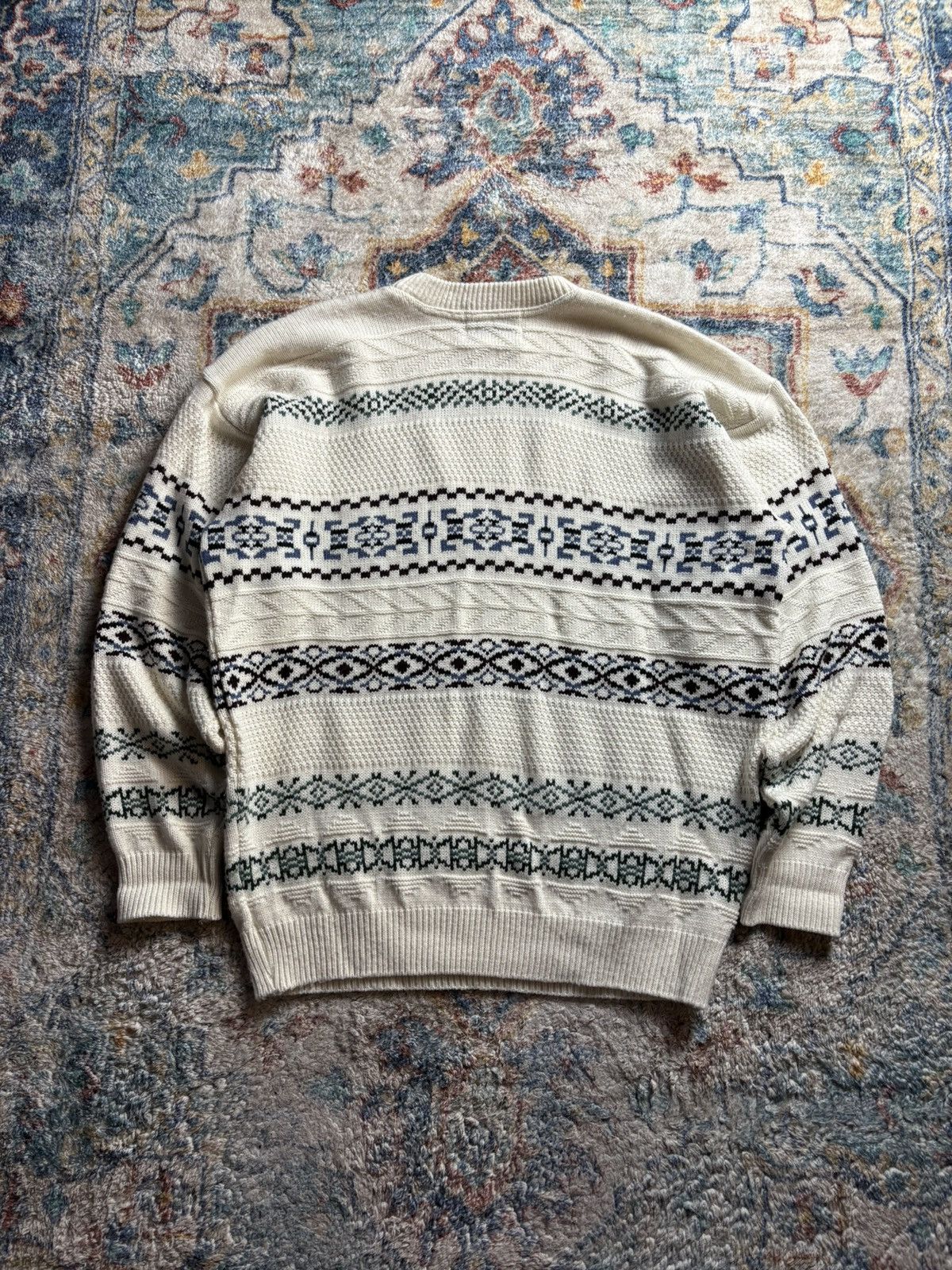 Vintage Vintage Great Canadian Rugged Wear Striped Abstract Sweater Size US XL / EU 56 / 4 - 2 Thumbnail