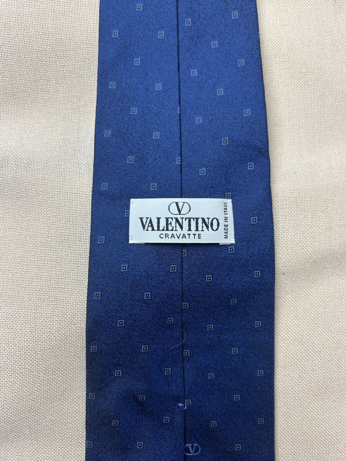 Valentino Valentino blue geometric Silk Mens Tie Size ONE SIZE - 4 Thumbnail