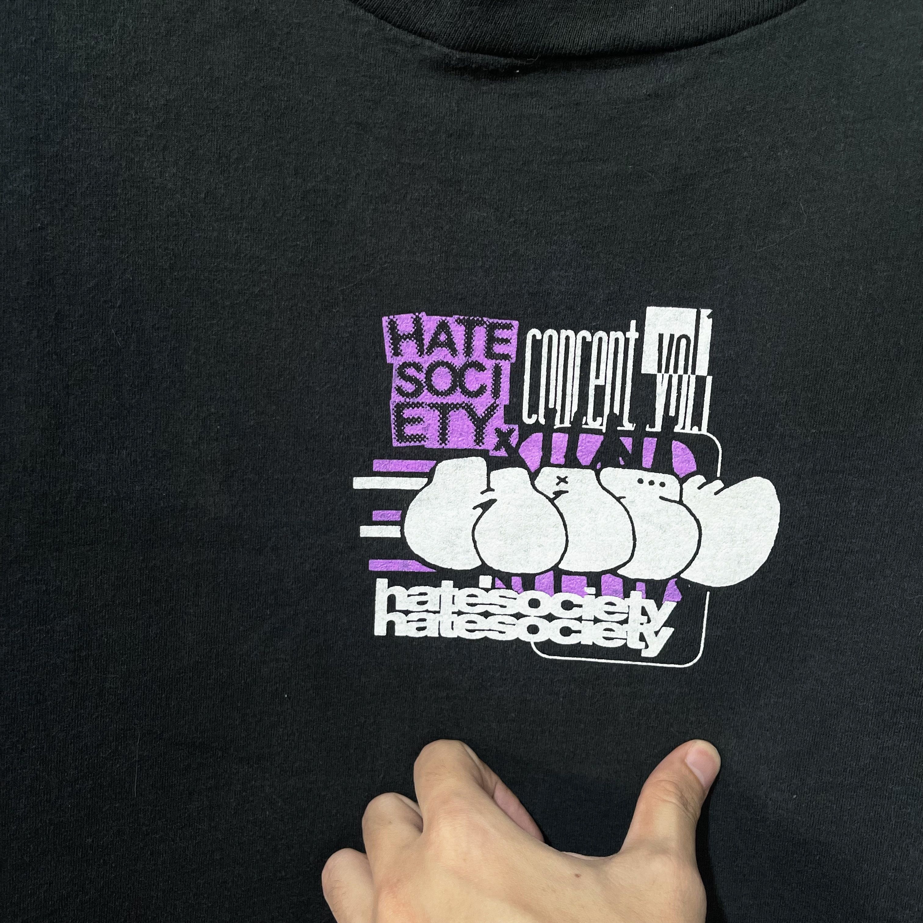 Futura Vintage 90s Hatesociety T-Shirt Size US XL / EU 56 / 4 - 4 Thumbnail