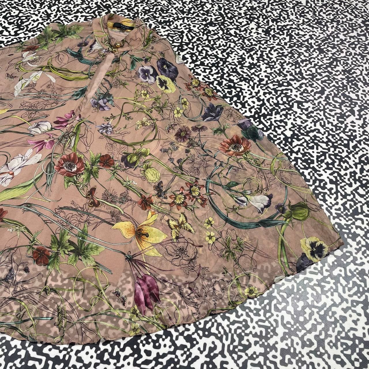 Gucci Vintage Y2K Gucci Silk Floral Style Blouses Shirt Luxury Size S / US 4 / IT 40 - 12 Thumbnail
