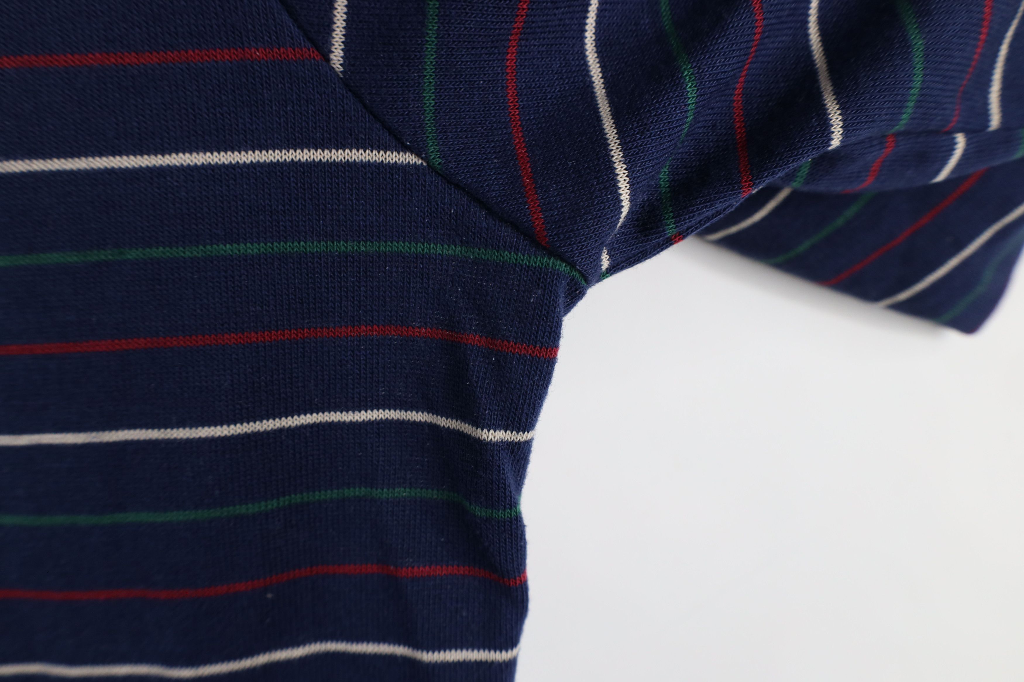 Vintage Vintage 90s Streetwear Pinstriped Knit Polo Shirt USA Size US XXL / EU 58 / 5 - 8 Thumbnail