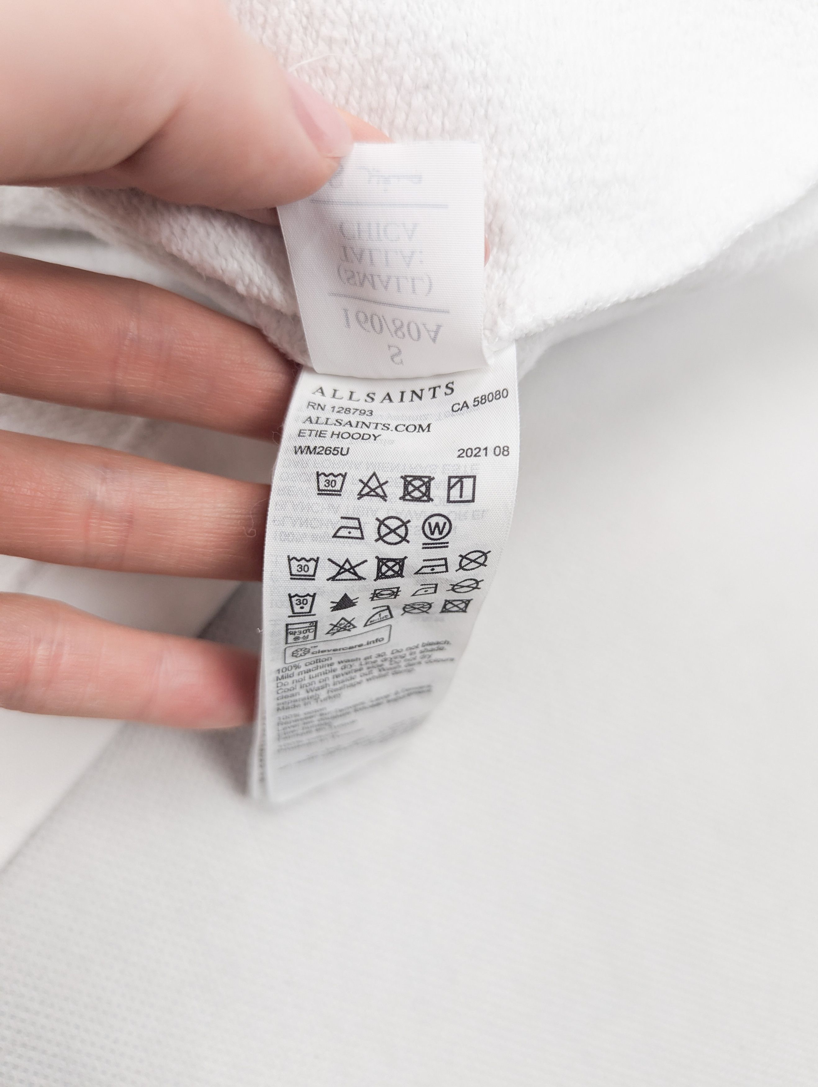Allsaints Allsaints white hoodie S Size US S / EU 44-46 / 1 - 4 Thumbnail