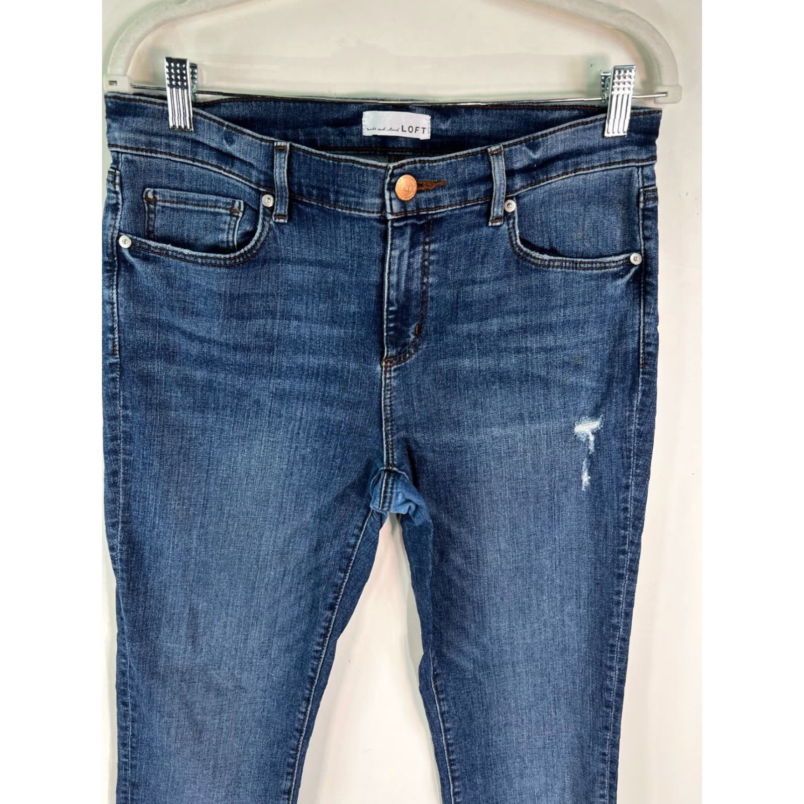 Loft Loft Ann Taylor Made & Loved Womens Modern Straight Jeans 29/8 Blue 34X28 Size 29" - 2 Thumbnail