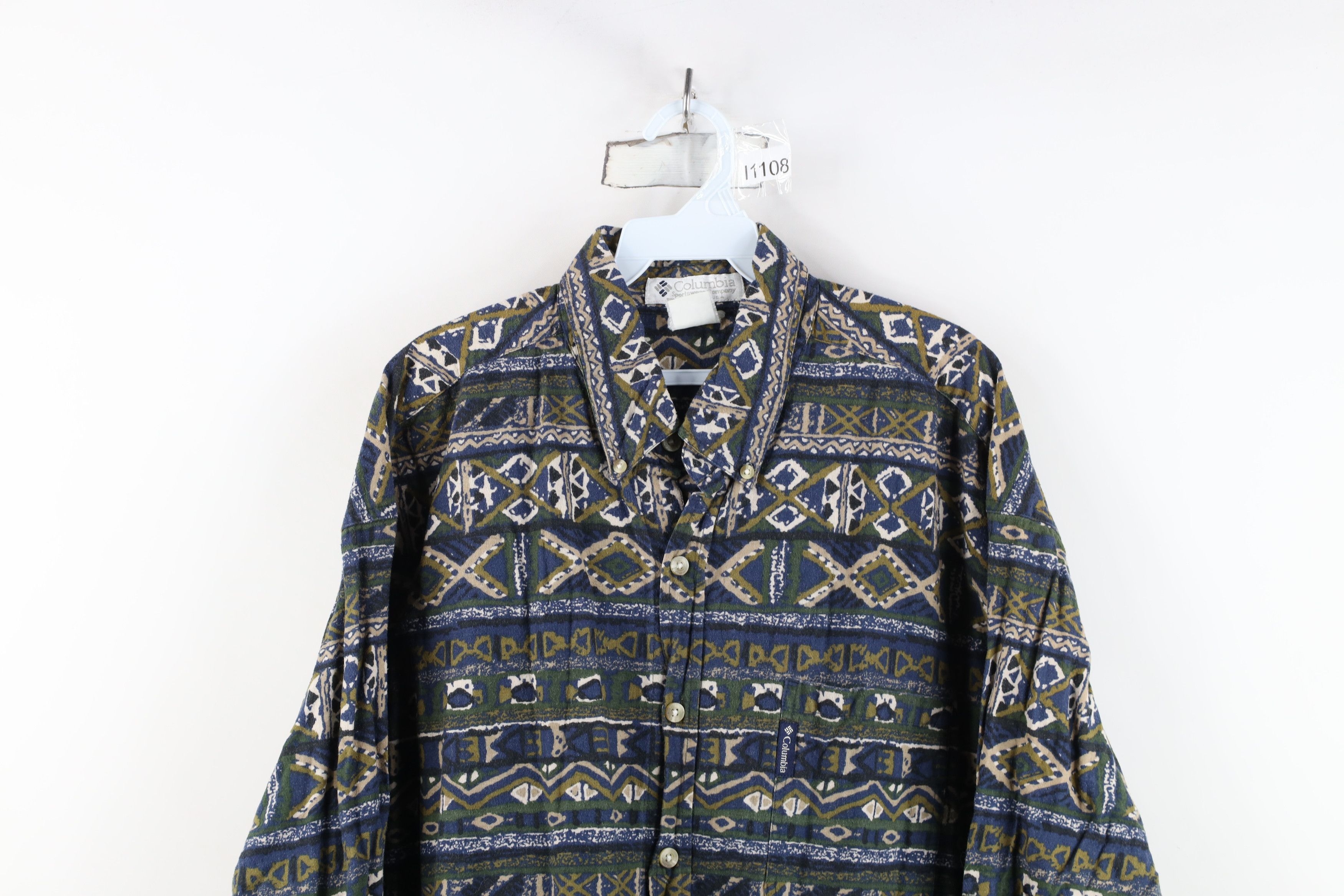 Columbia Vintage 90s Columbia Geometric Flannel Button Down Shirt Size US XXL / EU 58 / 5 - 2 Thumbnail