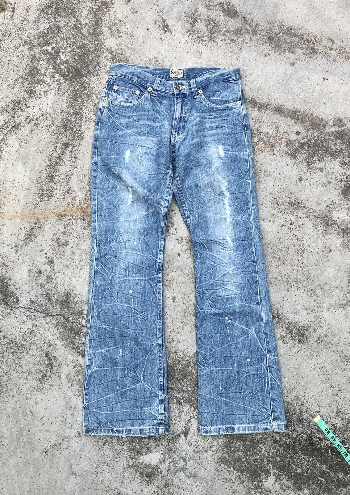 Japanese Brand FLARED PAINTED NYLAUS CLOTHING DENIM Size US 31 - 1 Thumbnail