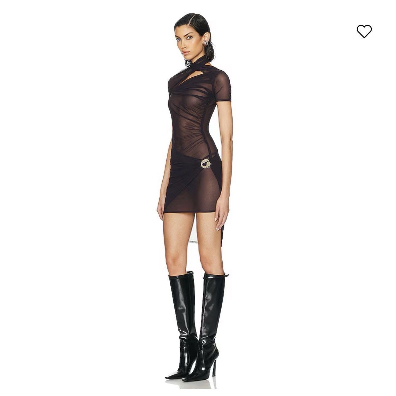 Coperni COPERNI - Asymmetric Draped Mesh Dress Size M / US 6-8 / IT 42-44 - 3 Thumbnail
