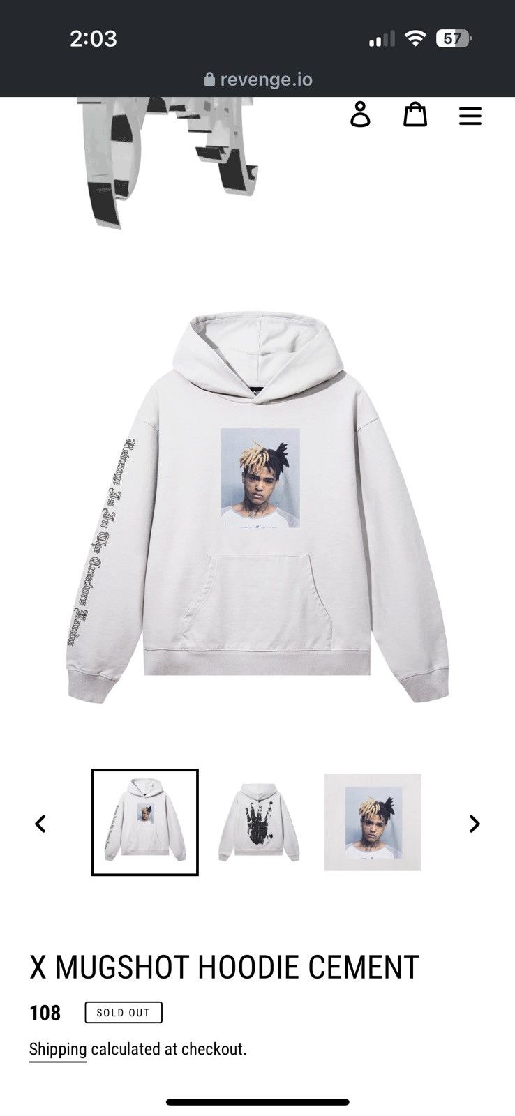 Revenge Revenge Mugshot Killhand Hoodie Cement Size US L / EU 52-54 / 3 - 1 Thumbnail