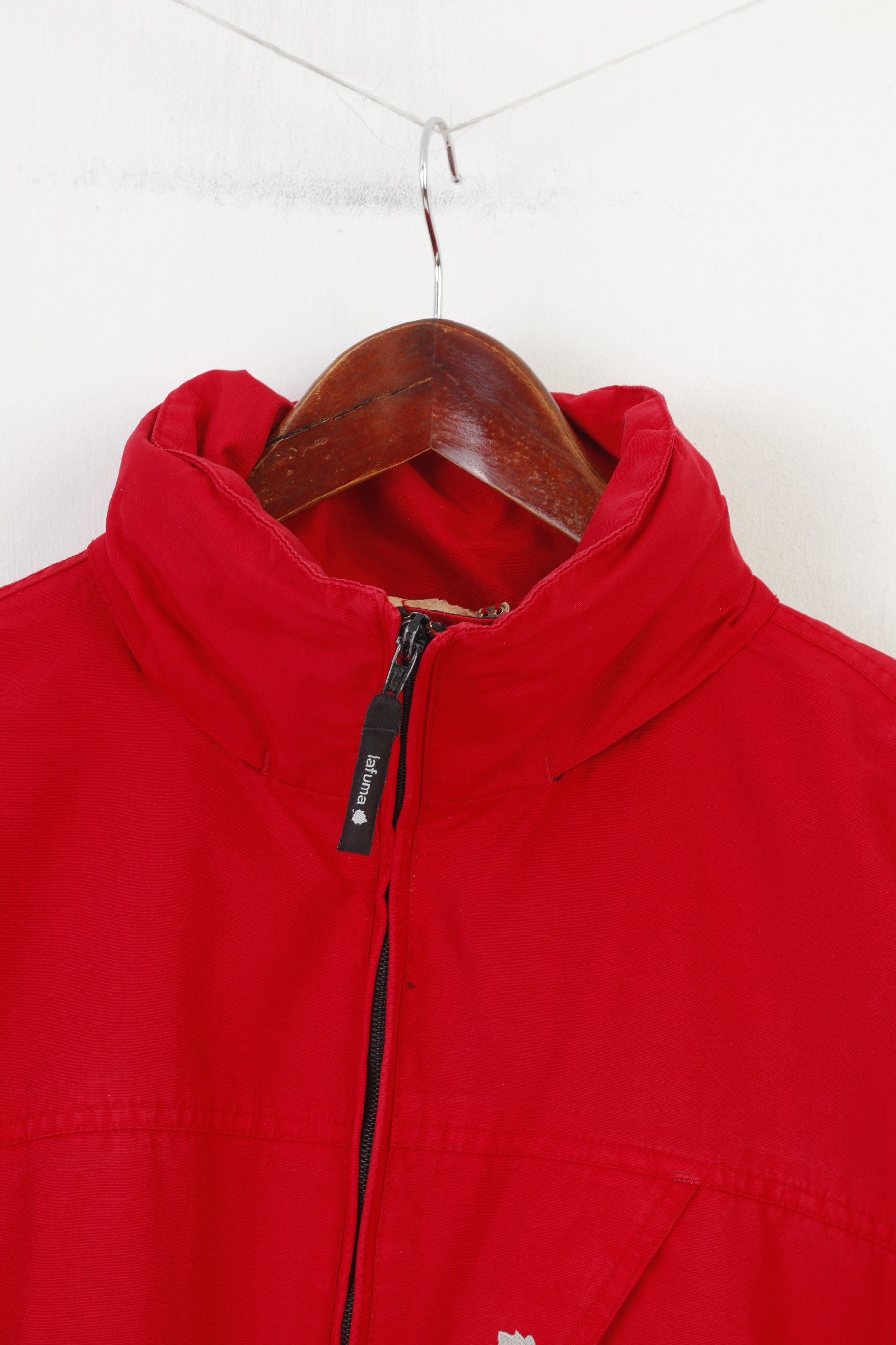 Vintage Lafuma Men M Jacket Red Full Zipper Hood Polyamid 0302 Size US M / EU 48-50 / 2 - 2 Thumbnail
