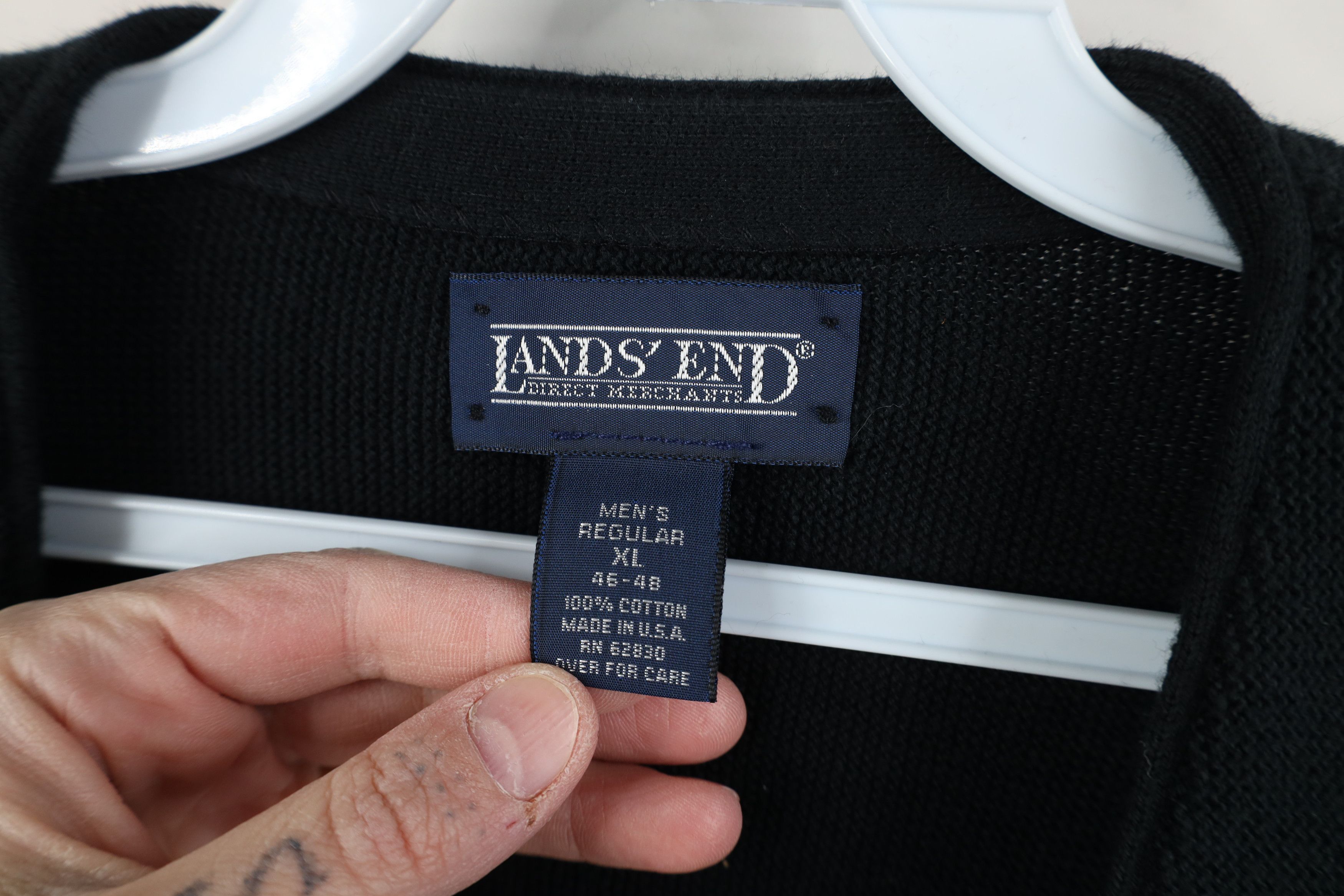 Lands' End Vintage 90s Lands End Ribbed Knit Cardigan Sweater USA Size US XL / EU 56 / 4 - 5 Thumbnail