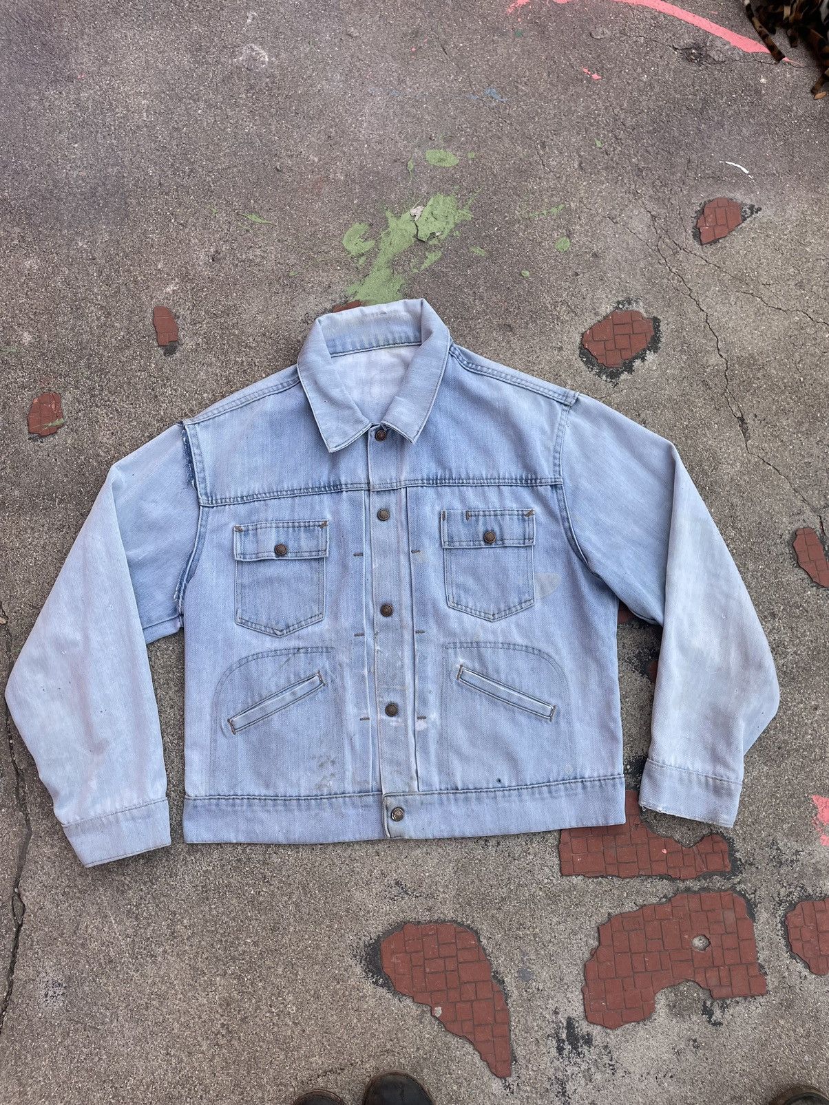 Vintage 1960s faded denim jacket Size US L / EU 52-54 / 3 - 1 Thumbnail