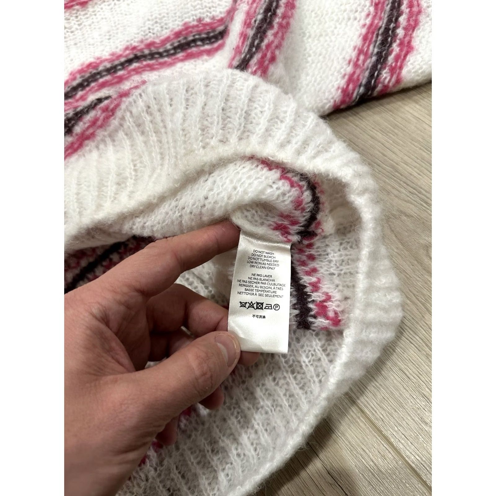 Free People Free People Sweater Small Multicolor Striped Alpaca Blend Boat Neck Dolman Sleeve Pullover Women Size S / US 4 / IT 40 - 7 Thumbnail