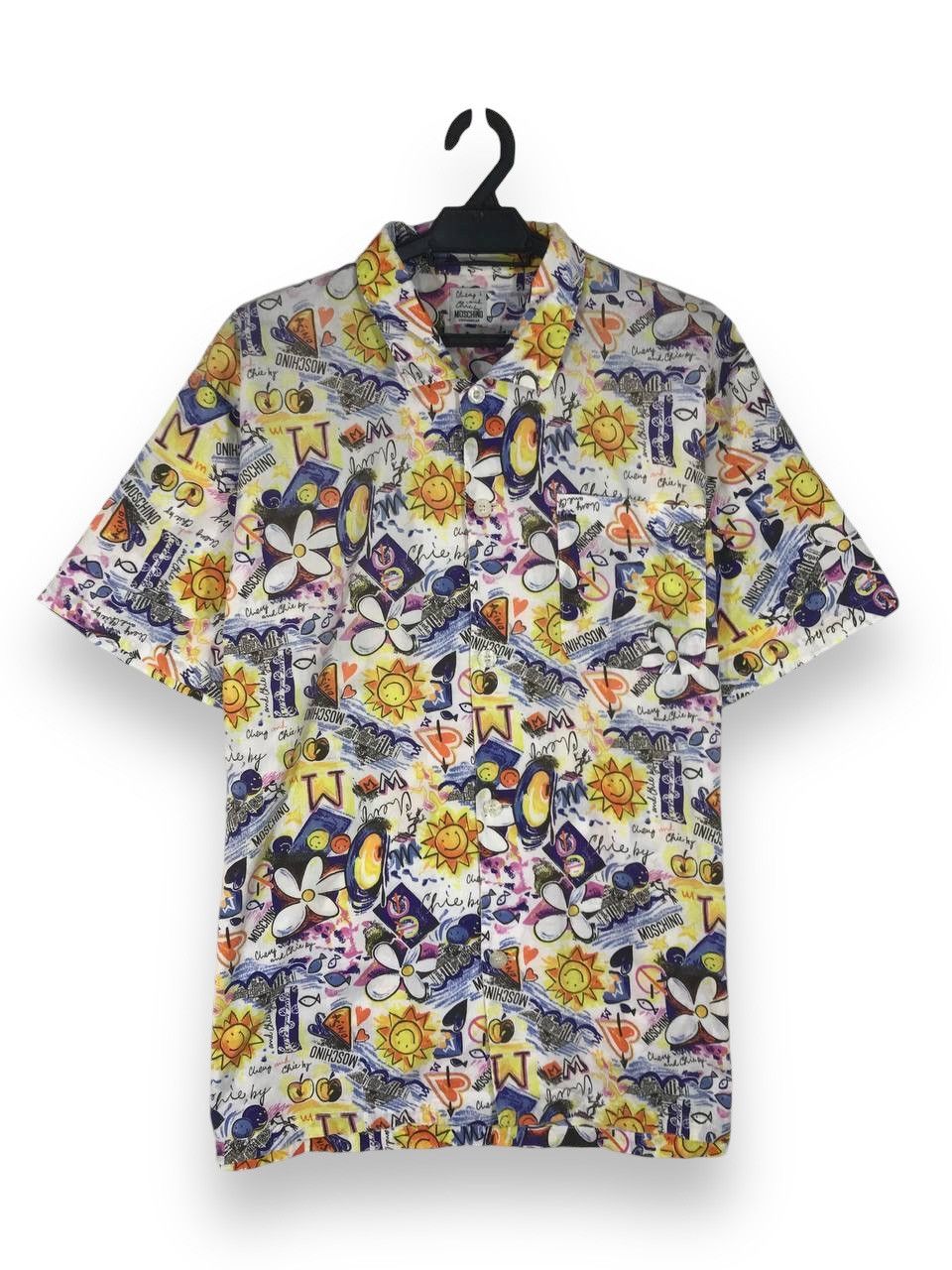 Moschino Open collar Fullprint sun flowers fish stars Size US L / EU 52-54 / 3 - 1 Thumbnail