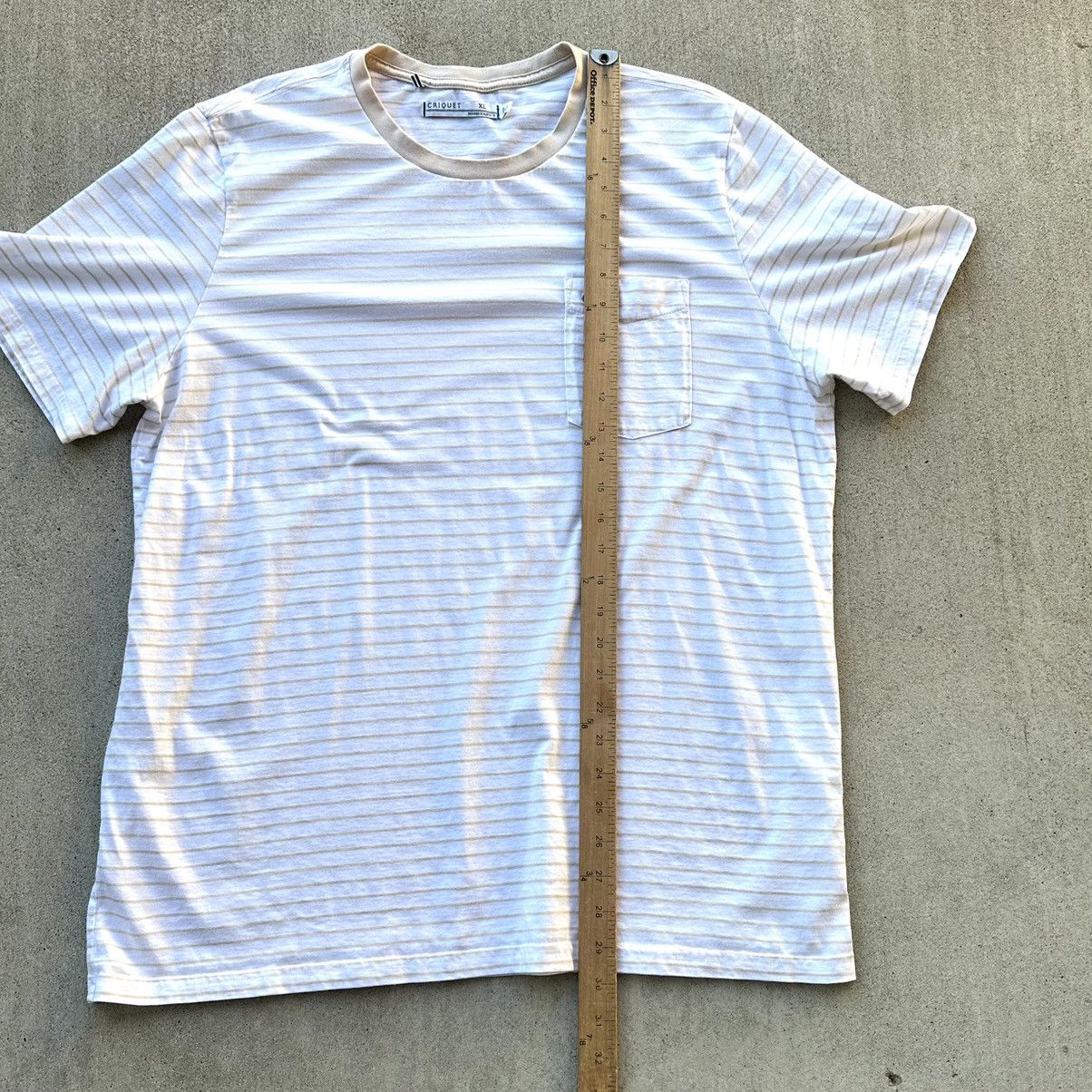 Criquet Criquet Men’s Cotton T-Shirt Striped Size XL Eggshell Size US XL / EU 56 / 4 - 6 Thumbnail