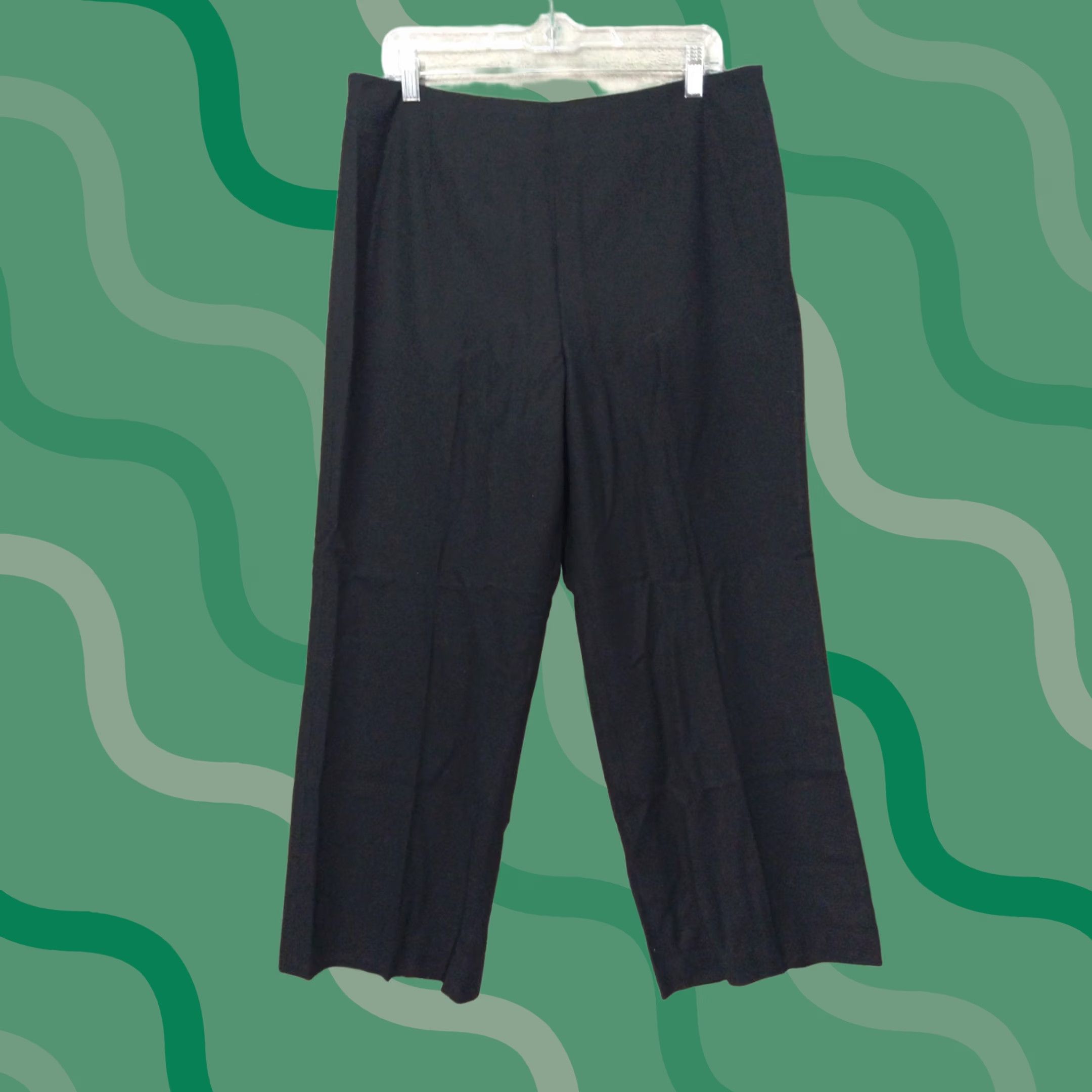 Talbots Talbots Dress Pants Women 16 Petite Black Wool Stretch Wide Leg High Rise Career Size 38" / US 16 / IT 52 - 1 Thumbnail