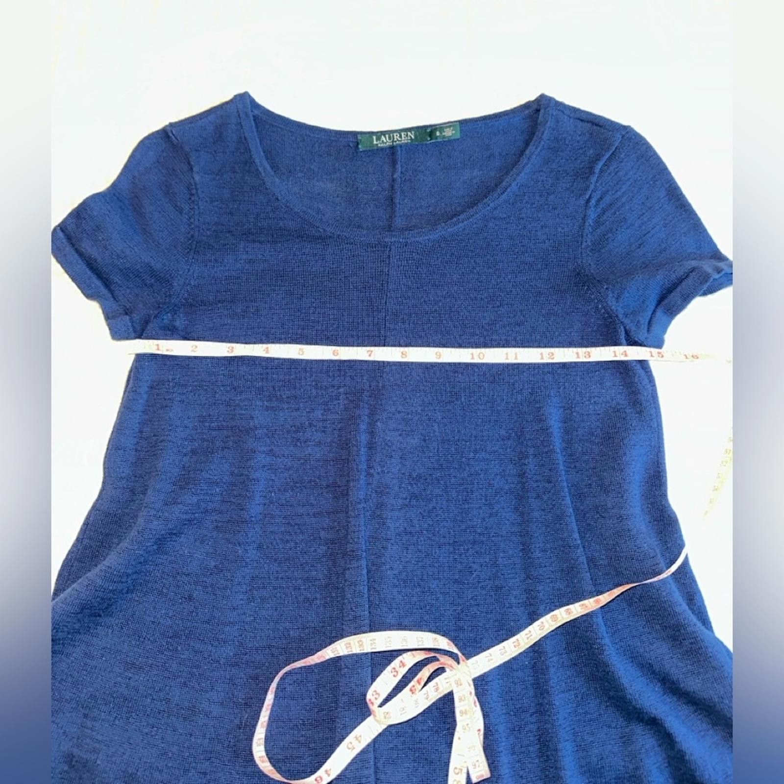 Lauren Ralph Lauren Lauren Ralph Lauren Small Linen Cotton Blue Top Knit Size S / US 4 / IT 40 - 4 Thumbnail