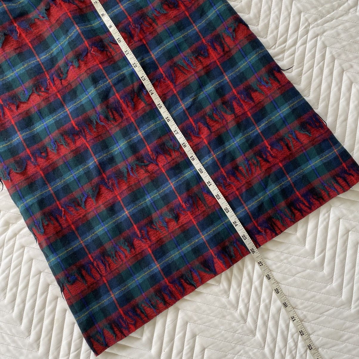 Vintage Comme Ça Fringed Tartan Skirt- Size 26" / US 2 / IT 38 - 5 Thumbnail