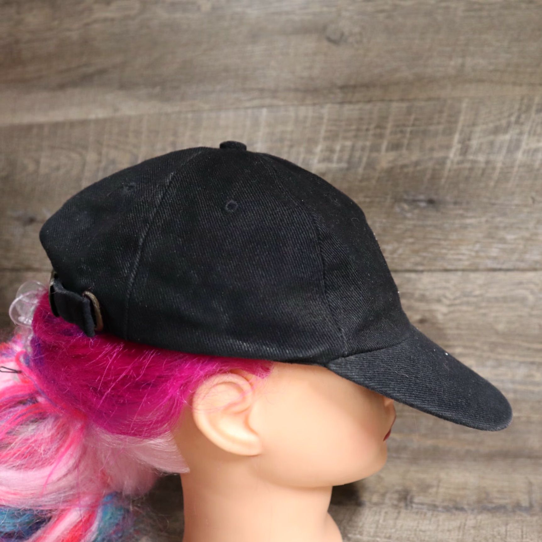 Vintage Mary Kay MK Cosmetics Logo Black Baseball Hat Cap - Women One Size Cotton Blend KB Women Cap Size ONE SIZE - 2 Thumbnail