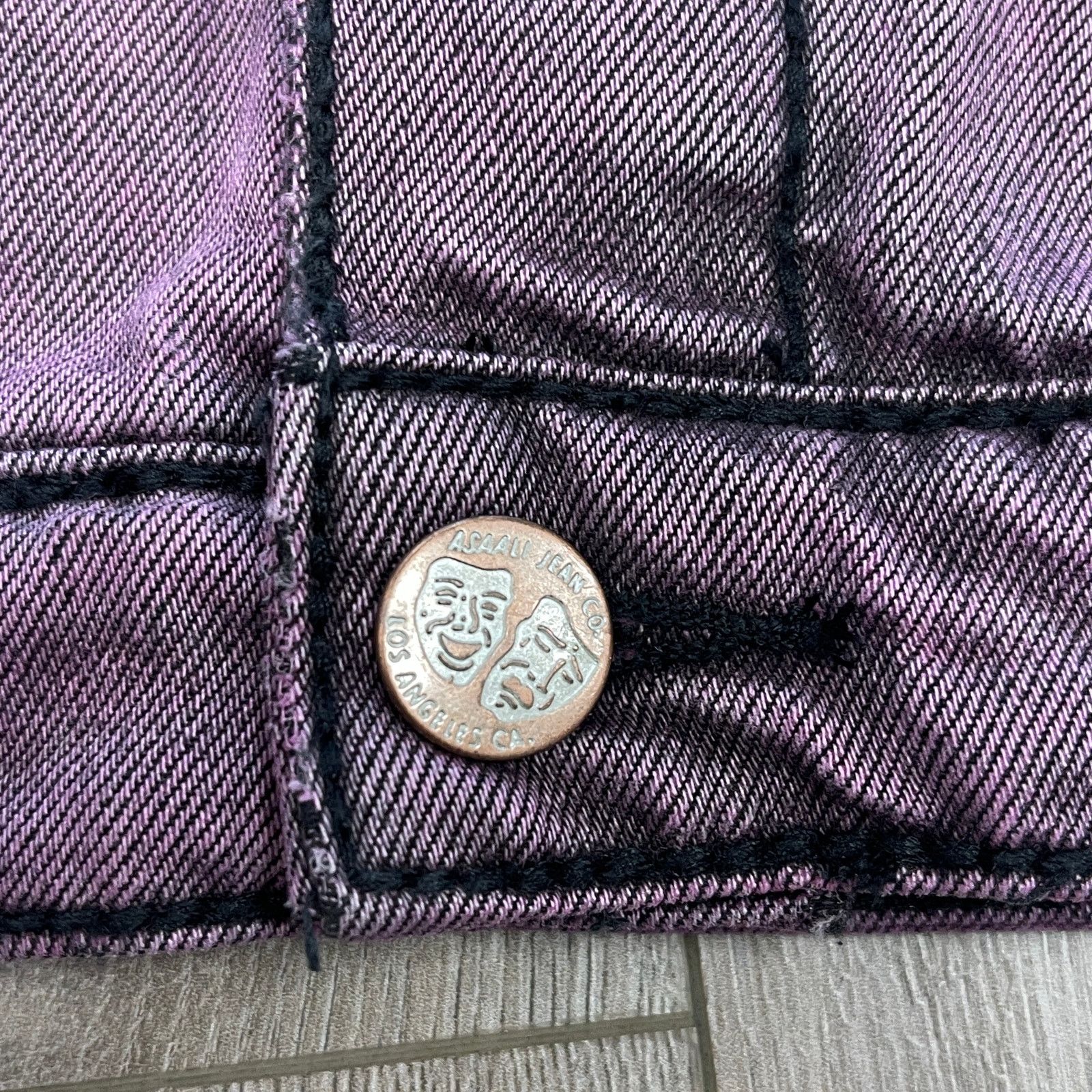 Asaali New Asaali Jeans Co Stone Wash Denim Jacket Purple Large L Size US L / EU 52-54 / 3 - 6 Thumbnail