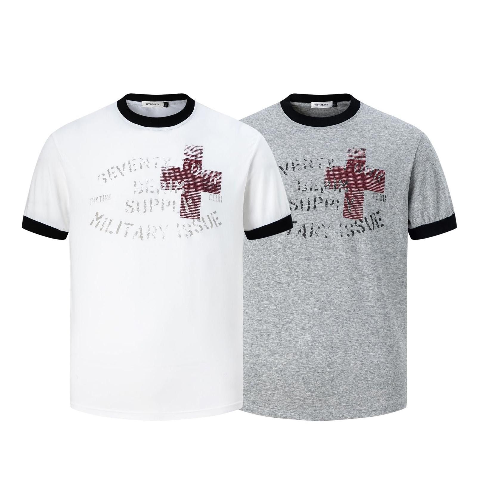 Other Military Issue Cross Graphic Ringer Tee Fitted Cotton Print Size US M / EU 48-50 / 2 - 3 Thumbnail