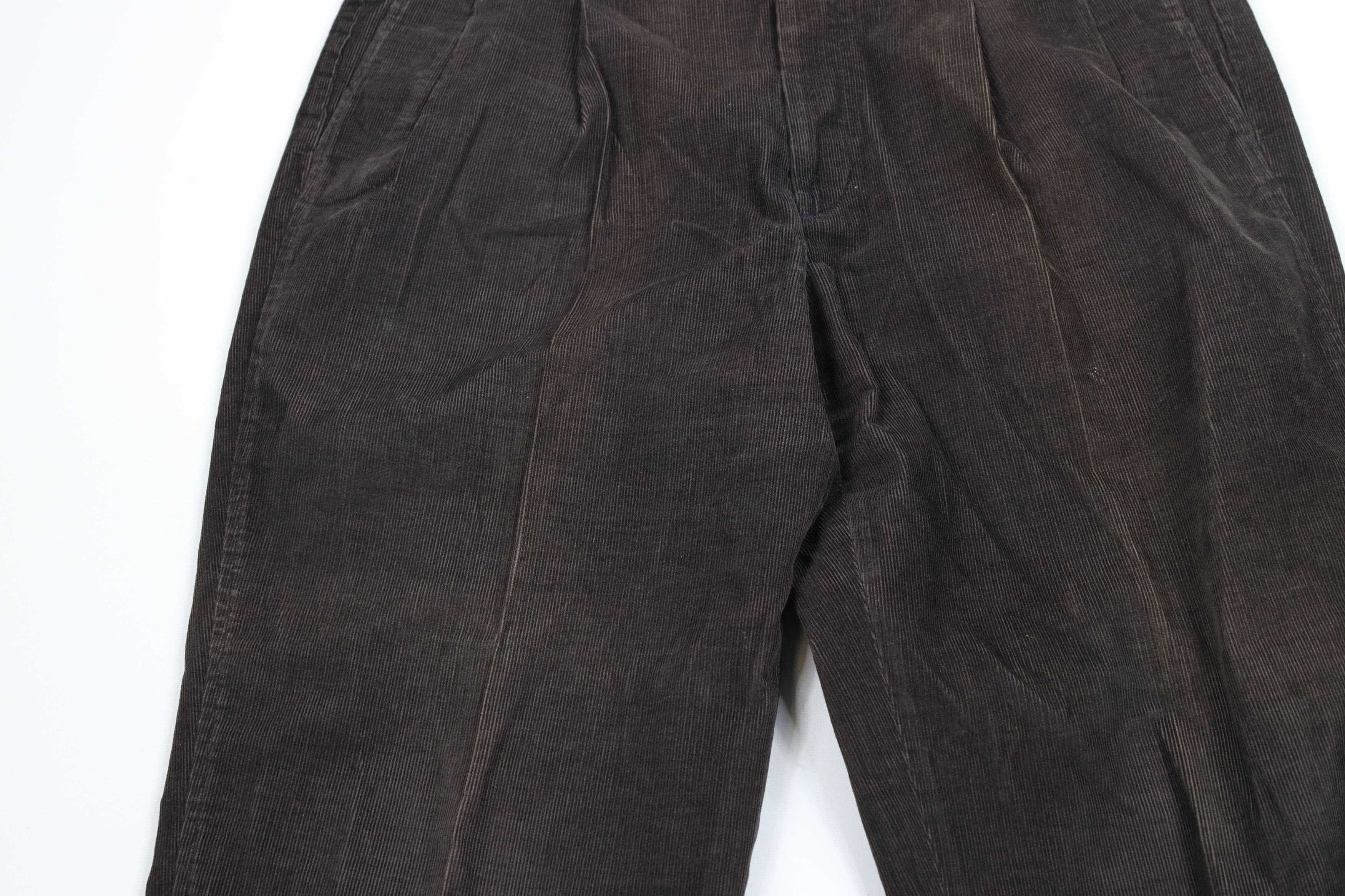 Lands' End × Vintage Vintage 90s Lands End Cuffed Wide Leg Corduroy Pants USA Size US 38 / EU 54 - 6 Thumbnail