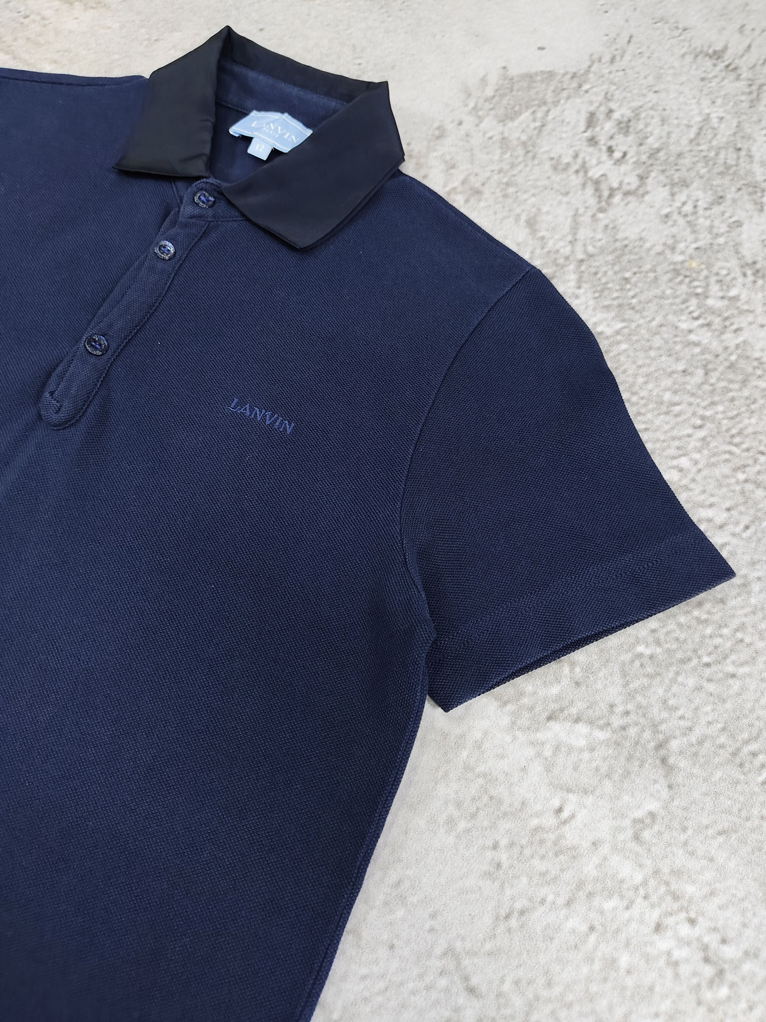 Lanvin Lanvin🇫🇷Minimalist Embroidered Logo Contrast Collar Polos Size S / US 4 / IT 40 - 2 Thumbnail