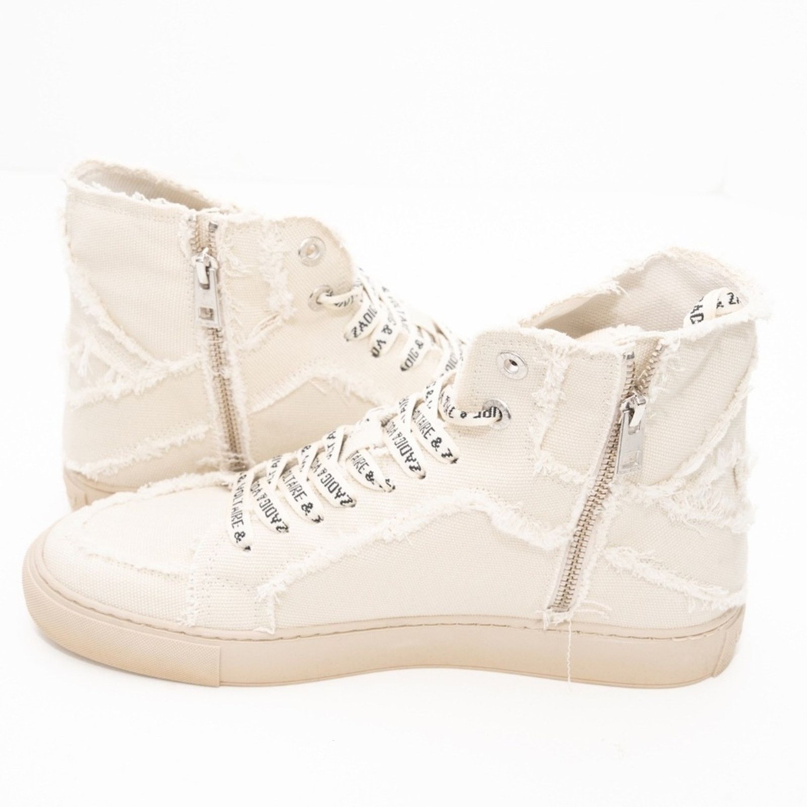 Zadig & Voltaire Zadig Voltaire. High Flash Canvas Shoes In White. Size US 10 / IT 40 - 13 Thumbnail