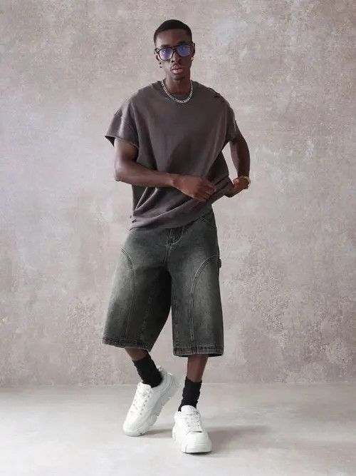 Japanese Brand × Vintage VINTAGE denim jeans shorts Y2K DRIP Size US 32 / EU 48 - 4 Thumbnail