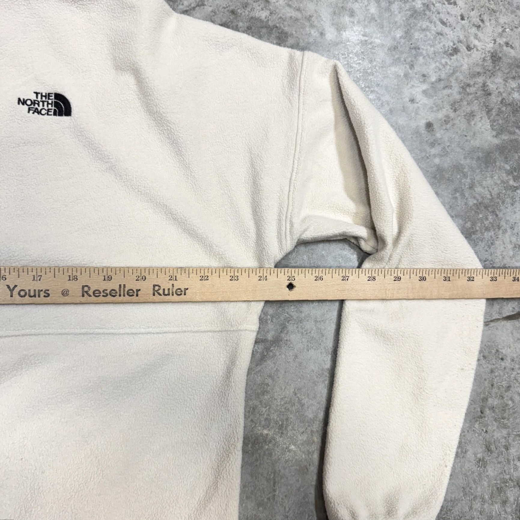 The North Face VINTAGE The North Face Hoodie Womens L White Fleece Pullover Logo Pockets Zip Crew Neck Size L / US 10 / IT 46 - 6 Thumbnail