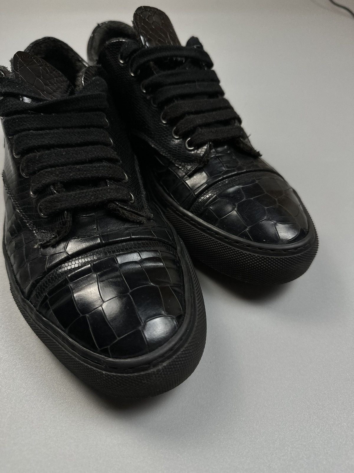 RoccoP Rocco P. Casual Sneakers black crock skin leather Size US 8.5 / EU 41-42 - 9 Thumbnail