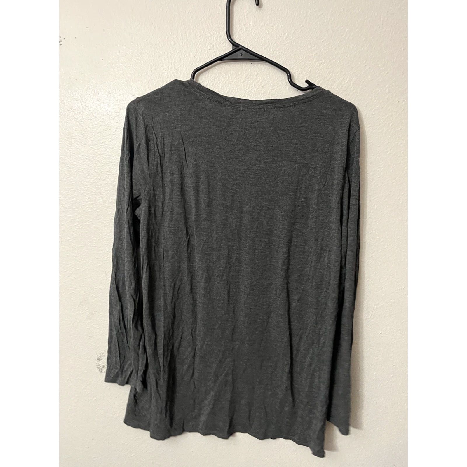 Gap Gap Women's Sweater Long Sleeve Gray Viscose Scoop Neck Pullover, Size M, Stretch, Regular Fit Size M / US 6-8 / IT 42-44 - 2 Thumbnail